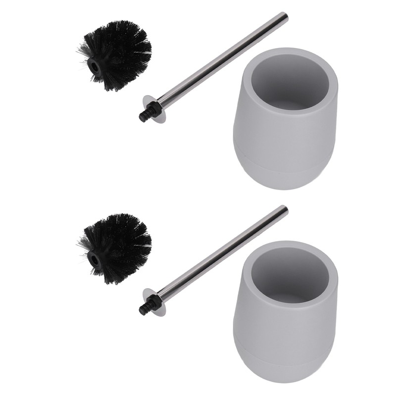 2sets Toilet Bowl Cleaner Brush Lockable Thread Convenient Practical Efficient