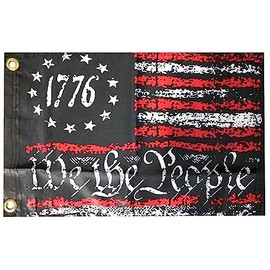 Betsy Ross We The People Distressed Premium Quality Heavy Duty Fade Resistant 12x18 12"x18" Rough Tex 100D Car Boat Flag Banner Grommets