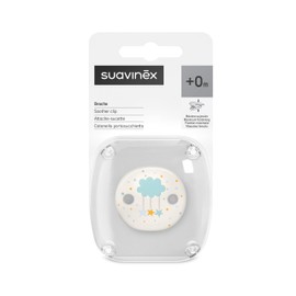 Suavinex, Schnullerkette, Schnullerband, Clip, für Babys +0 Monate, Schnullerkette Weiche und Flexible, Dreams Blue