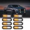 WINECO Amber/White LED Strobe Lights Kit - 8pcs 12-LED Flashing