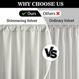 FRAMICS Velvet Curtains 84 inch Long, White Foil Print Curtains for Living Room, Blackout Drapes for Bedroom, Thermal Insulated Window Treatments Rod Pocket for Christmas Decor, 52x84 inch