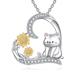 Fox/Bee/Cat/Dog/Dolphin Necklace for Women Sterling Silver Fox/Bee/Cat/Dog/Dolphin Jewellery Animal Pendant Pet Gifts for Women, Sterling Silver, No Gemstone