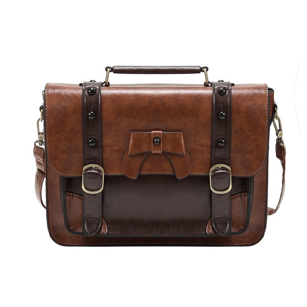 ECOSUSI Briefcase for Women Vintage Satchel Purse Handbag Crossbody Messenger Bag