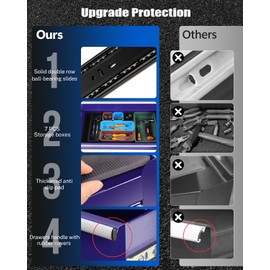 OutdoorVibe Tool Chest with 5 Drawers, Tool Cart with 7 Organizer Tray Divider Set & Wheels, Large Rolling Tool Box Organizer for Garage, Workshop, Home Crafts