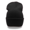 Beanie for Men Women Cuffed Long Beanie Hats Black