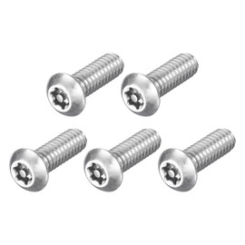 uxcell 5Pcs Torx Security Machine Screws, 1/4-20 x 3/4" 304 Stainless Steel Tamper Resistant Button Head Screws Bolt Full Thread for Anti-Theft Tamper Proof, Silver Tone