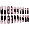 Pink Extra Long Press on Nails 3D Curved Square Fake