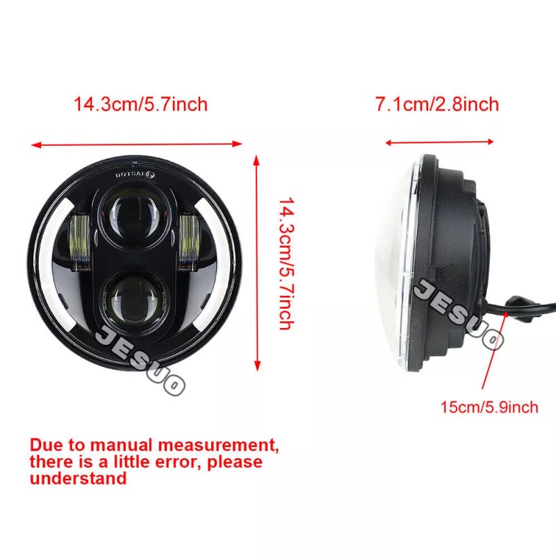 JESUO 4PCS 5.75" Round LED Headlights Hi/Low for Mercury Cougar