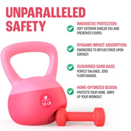 Soft Kettlebells, Serenilite Kettlebell Sets, Kettle Bell Sets for Women & Men, Safe Strength Training Kettlebells, Kettlebell Weights for Home Workouts & More (5 LB Purple - 10 LB Red)