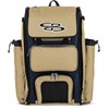 Boombah Catchers Superpack Bat Bag - 23-1/2" x 13-1/2" x 9-1/2" - Navy/Vegas Gold - Holds 4 Bats - Backpack Version (no Wheels)