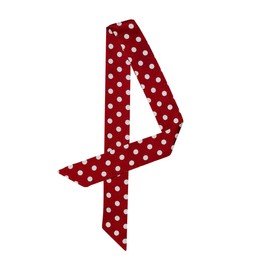 Allegra K Bowknot Scarf, Neckerchief, Rectangle, Thin, Polka Dot, Hair Ornament, Bag Decoration, Silk-like, Office, Red, Medium Dot, S, red medium dot