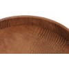 HofferRuffer Faux Leather Round Serving Tray, Vegan Croco Leather Decorative