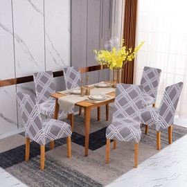 Sufdari Chair Covers 6,Stretch Dining Chair Covers, Spandex seat Covers for Dining Chairs,Elastic Washable Chair Protectors for Dining Room,Hotel,Restaurant,Banquet