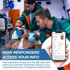 QR Medical Alert Bracelet for Men & Women – Medic Alert Band, Customizable, Durable & Adjustable Silicone Wristband, Includes Personal Health Record Access (PHR), Emergency Medical Card, Baby Blue