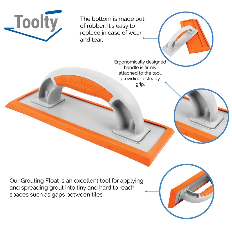 Toolty Rubber Grouting Float - 250 x 95mm - for