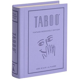 WS Game Company Taboo Vintage Bookshelf Edition Board Game Fabric-Wrapped Book Box, Party Word Guessing Board Games for 4 or More Players, Adults and Kids Ages 12+