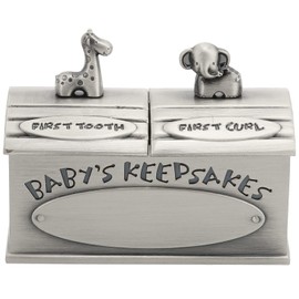 Baby First Tooth Fairy and Curl Keepsake Box, Cute Kids Metallic Fairy Teeth Box Silver First Tooth and First Curl Boxes Baby Teeth Container Treasure Chest Box for Kids Shower Birthday(Sliver)