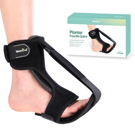 Welnove Plantar Fasciitis Night Splint, Foot stretcher for plantar fasciitis, Foot Brace for Plantar Fasciitis, Support Relief Foot Drop Achilles Tendonitis Day Night - Black, Medium Size