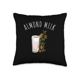 Coconut Oat Rice Milk And Almond Butter Apparel Almond Dairy Free Vegan Milk Plant Based Product Throw Pillow, 16x16, Multicolor