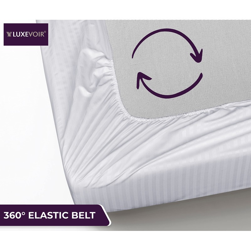 Luxevoir® Single Fitted Sheet - Ultrasoft Satin Stripe Microfiber -