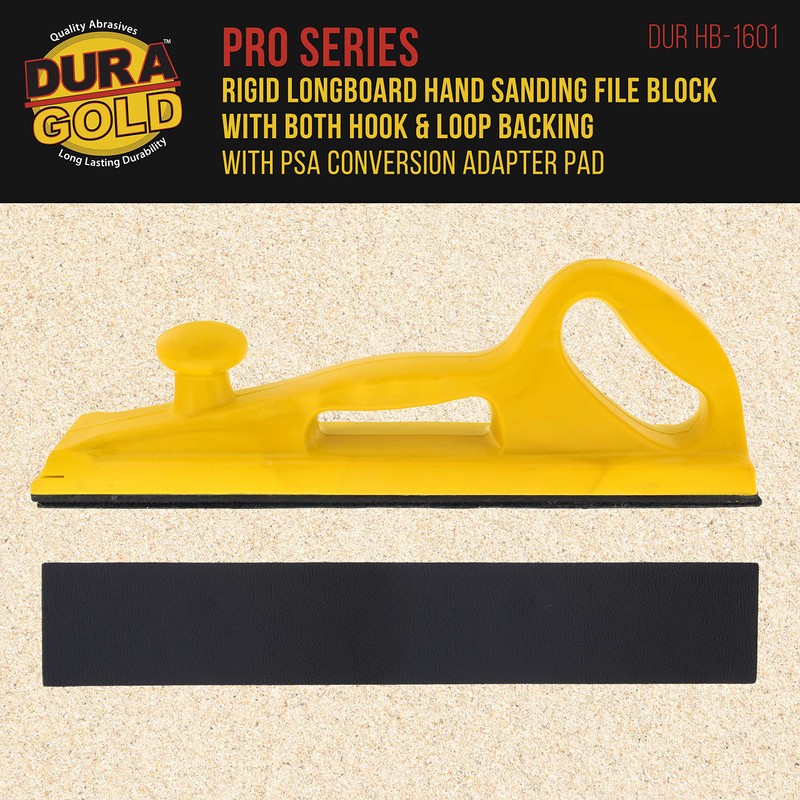 Dura-Gold Pro Series Rigid Longboard Hand Sanding File Block with