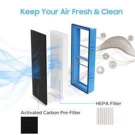 Aer1 Filter Replacement for Holmes Air Puri-fiers, 4 True HEPA Filters + 8 Carbon Booster Filters, HAPF30AT