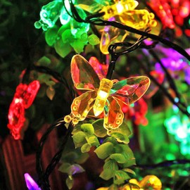SALCAR SALCAR Solar Lichterkette Aussen Schmetterling, 5m LED Lichterketten Solar Au?en Wasserdichte fr Sommer Garten, B?ume, Terrasse, Hochzeiten, Partys - Bunt