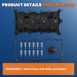 KUIPERAUTO QR25DE Engine Valve Cover with Oil Cap13264JA00A 13270JA00A Compatible for Nissan Altima Sentra SE-R 2.5L 2007 2008 2009 2010 2011 2012 2013