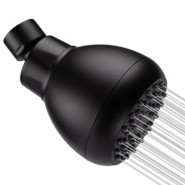 AISOSO High Pressure Shower Heads, Showerheads 3 Inches with 360 Rotation and Silicone Nozzles for Strong Spray Relaxing and Comfortable Shower, Matte Black