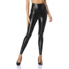 A-Wintage Women's High Waisted Faux Leather Leggings Black Sexy Stretchy