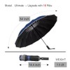 Ultimate Windproof Inverted Travel Umbrella 16 Rib with Reflective Edges,