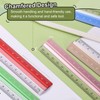 sourcing map Straight Ruler 15cm Metric Plastic Aluminum Alloy Protractor