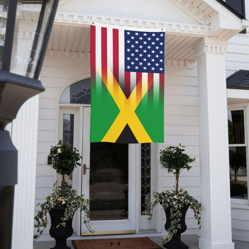 American flag and Jamaican flag 3x5 FT Double-Sided Printed Flag