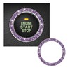 Kewucn Bling Crystal Double Rhinestone Car Engine Start Decoration Ring,
