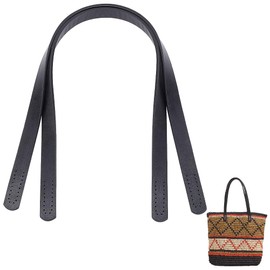 PH PandaHall 2 Pcs Length 24.3 inches (618 mm) Leather Handle Bag Width 18.5mm Handle Synthetic Leather DIY Repair Handbag Replacement Synthetic Leather Black