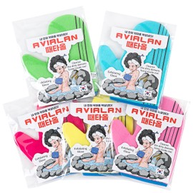 Exfoliating Glove Korean Skin Care Body wash loofah face Lip Body Scrub Dry Brushing Body Brush Foot Back Scrubber scrubbing Bathing Sponge Black Head Remover Gloves (5colors, 5pack)