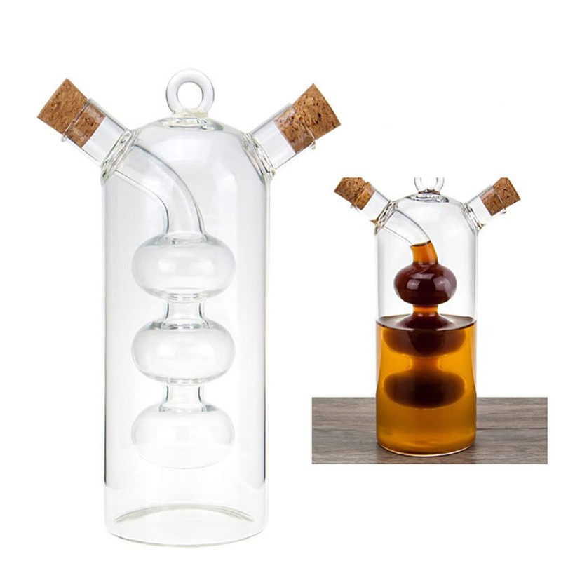 HOUNKUI 2 in 1 Olive Oil and Vinegar Dispenser, Multifunctional