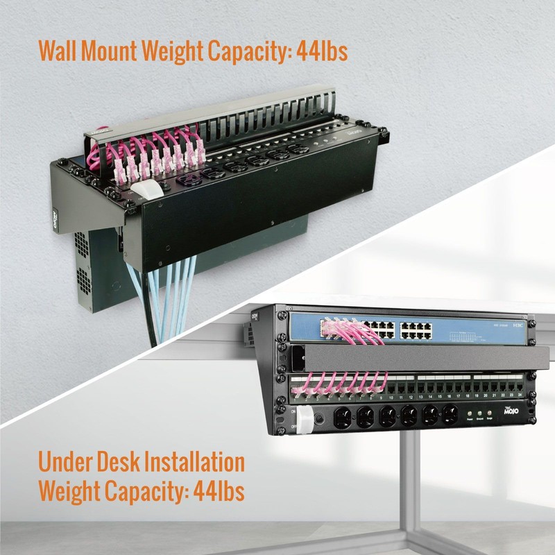 Tecmojo 4U Foldable Vertical Wall Mount Rack and Wall Mountable