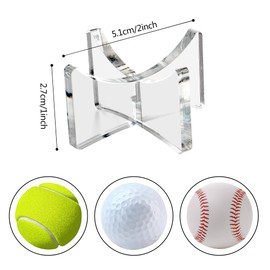 Yes!Fresh Acrylic Baseball Holders for Ball Memorabilia Display, Softball Display, Tennis Display Rack (1.97x1.1 inch, Clear)