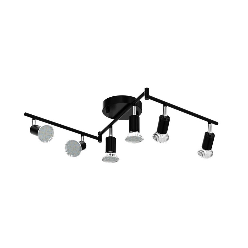 Unicozin LED 6 Light Track Lighting Kit, Black 6 Way