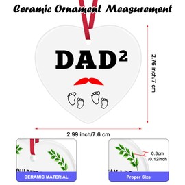 Twins Dad Christmas Ornaments New Dad First Christmas Ceramic Ornament Pregnancy Announcement Gifts Dad of Twins Gift Daddy to Be Gifts New Dad Announce Gifts Father Day Birthday Gifts