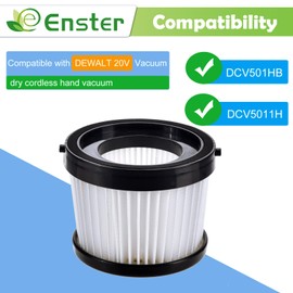 DCV501HB DCV5011H HEPA Filter Compatible with DEWALT DCV501HB 20V Vacuum Cordless Handheld Vacuum 3 Pack Vacuum Filter with 3 Foam Sleeve Filters