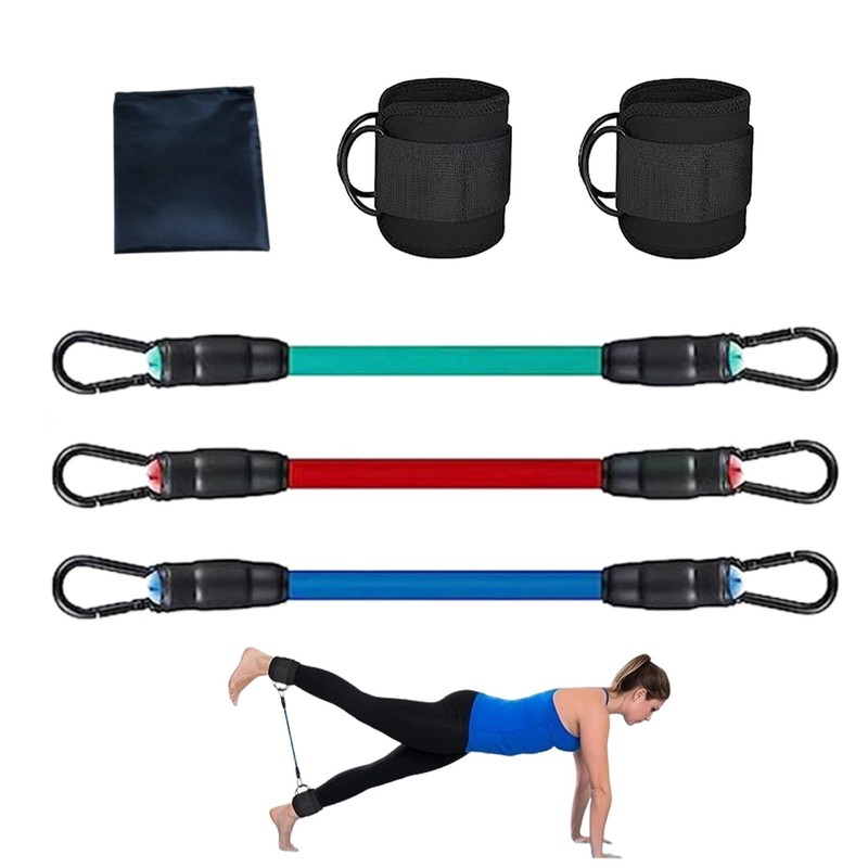 Ankle Resistance Bands with Cuffs - Ankle Band Cuff Set
