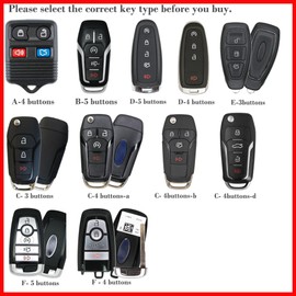 Carbon Silicone Key Fob Cover Protector for Ford Lincoln Mercury Fusin Explorer Expedition Focus Mustang Lincoln Mercury