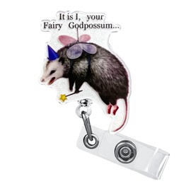 1Pcs Funny Badge Reels Retractable,Cute Rat Badge Reel,Acrylic Alligator Badge Holder Clip Cute Animal Name Tag Badge Clip for Nurse, Nursing Student, Teache,Student and Office Worker