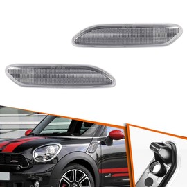 ADIIL Fender Side Marker Light White Lenses Side Marker Light Housings Kit For Mini Cooper Countryman 2012-2017 R60 R61