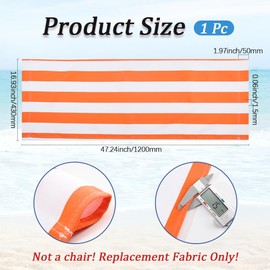GORGECRAFT 1pc Beach Sling Chair Replacement Canvas 120X43cm Outdoor Chairs Cloth Replacements Reclining Sling Replacement for Sunbathing Garden Courtyard Beach Relaxation, Orange Red White Stripes