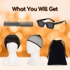 Thhiit 5 Pcs Bowl Cut Wig Set, Funny Black Bangs