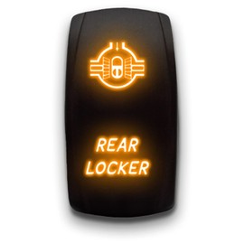 Rear Locker - Orange - Laser Etched 5-Pin Double Pole Single Throw Rear Locker Maintained ON-Off DPST Toggle Switch 20A 12V