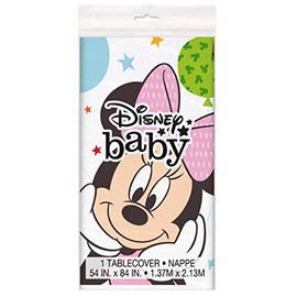 Unique Minnie Mouse 1st Birthday Rectangular Plastic Table Cover | 54" x 84" | 1 Pc